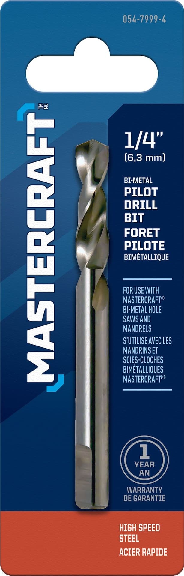 Mastercraft 1/4-in Pilot Replacement Drill Bit for Metal, Wood, Plastic