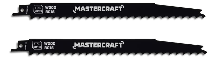 Mastercraft 9-in 3 TPI Cobalt Reciprocating Saw Blades for Wood, 2-pk