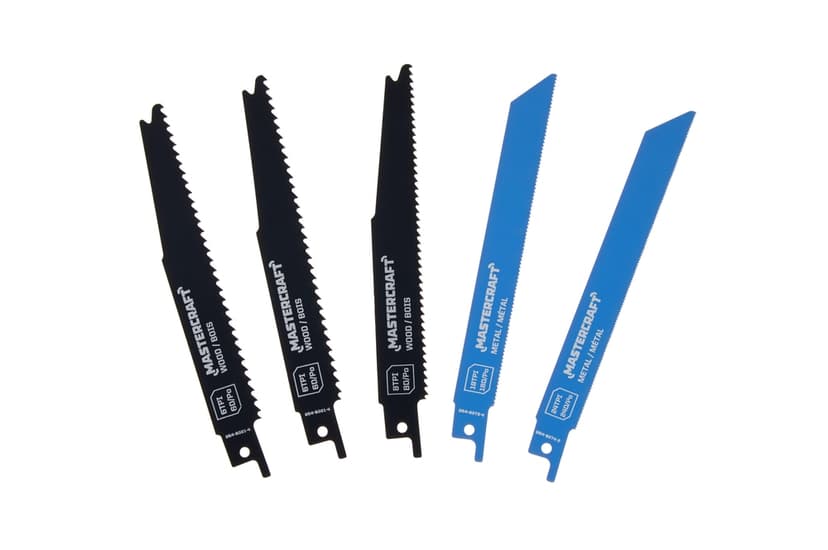 Mastercraft HSS and Cobalt Reciprocating Saw Blade Set for Wood, Metal, Plastic, 5-pc