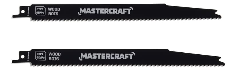 Mastercraft 9-in 6 TPI Cobalt Reciprocating Saw Blades for Wood, 2-pk