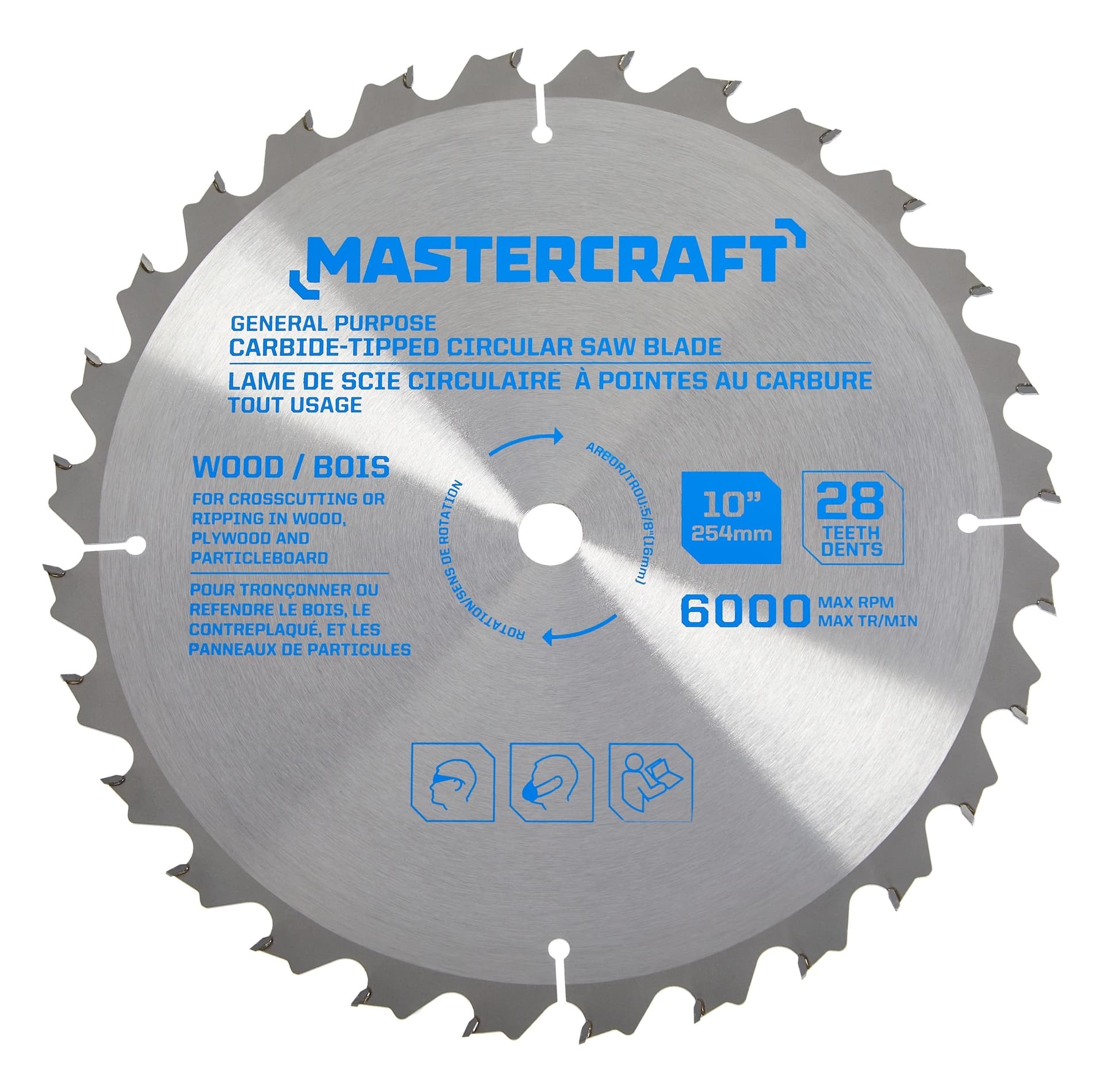 Mastercraft General-Purpose Carbide Tipped Circular Saw Blade, 28T, 10-in