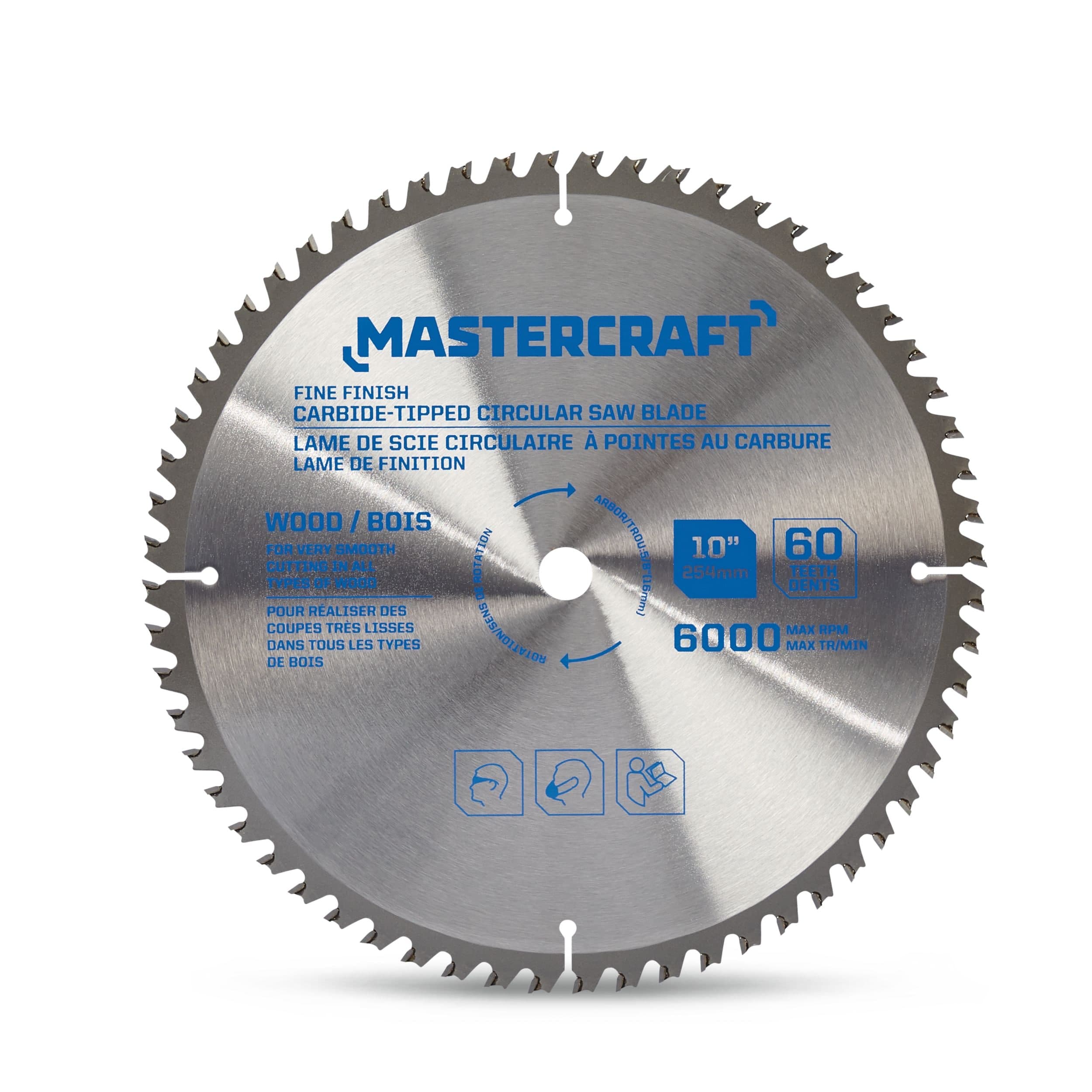 Mastercraft Fine Finish Carbide-Tipped Circular Saw Blade, 60T, 10-in