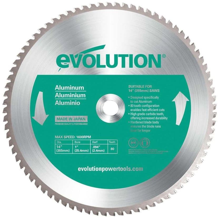 Evolution 14-in 80T Carbide Tipped Circular Saw Blade for Non-Ferrous Metal