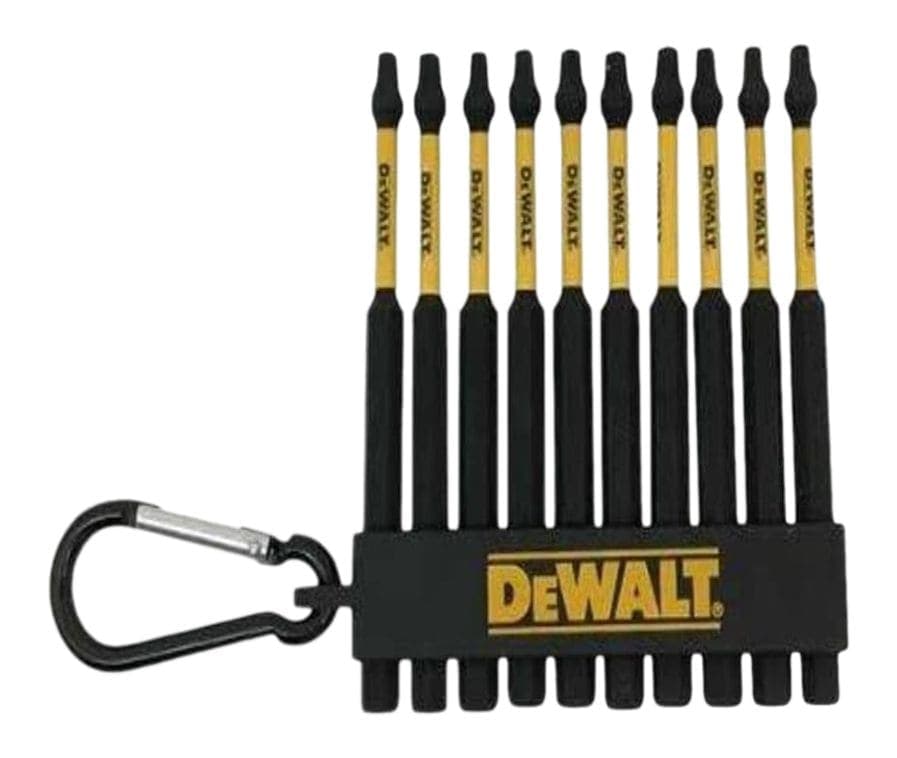 DEWALT Flex Torq SQ2 3.5-in Square Carabiner Clip Screw Bit Set, 10-pk