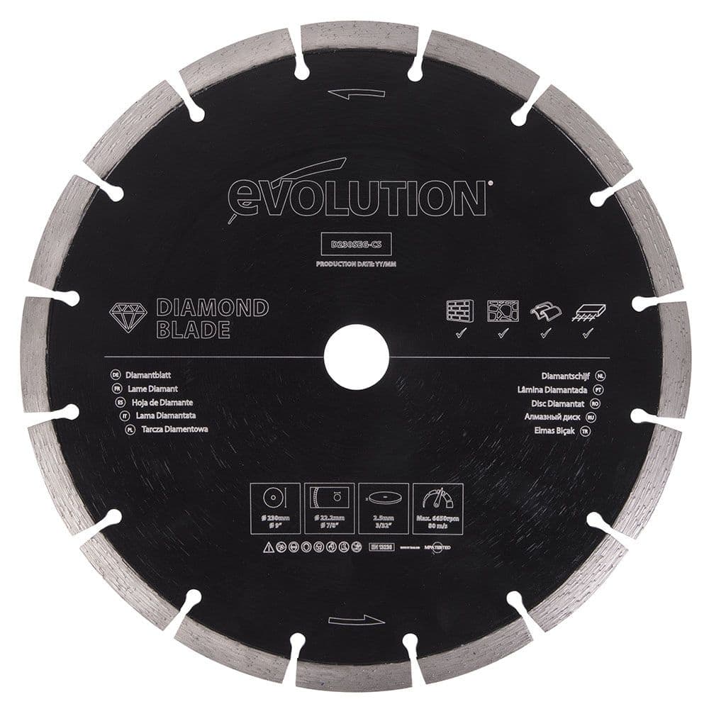 Evolution General Purpose Diamond Saw Blade with Segmented Edge, 7/8-in Arbor, 9-in