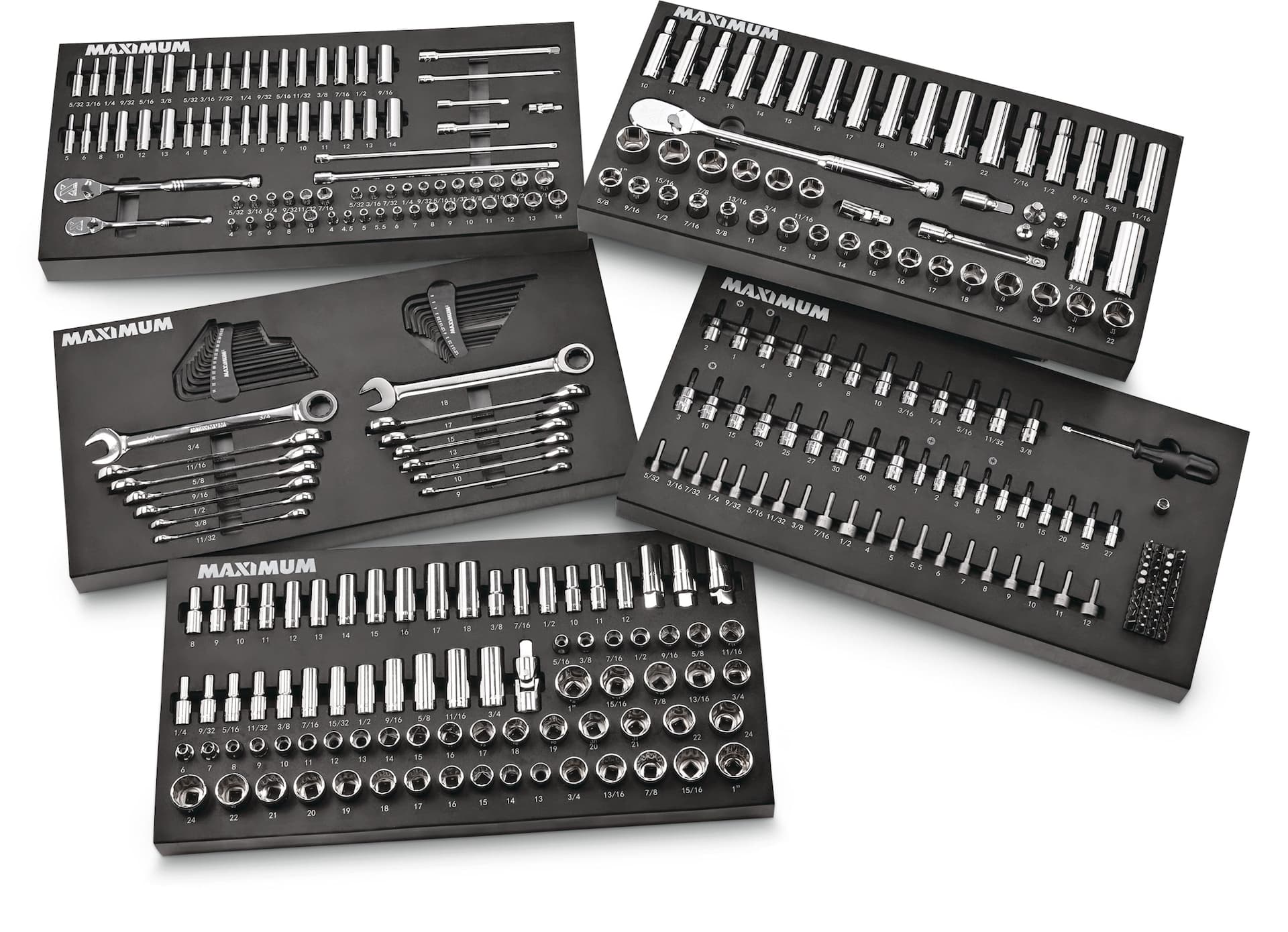 MAXIMUM Professional Grade Socket Set, 346-pc, CRV, Nickel-Chrome Plating