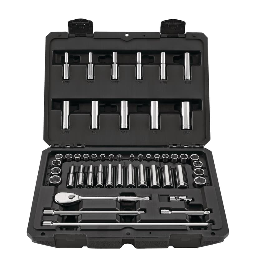 MAXIMUM 1/4-in Drive Professional Grade Socket Set, 49-pc, SAE/Metric, CRV, Nickel-Chrome Plating