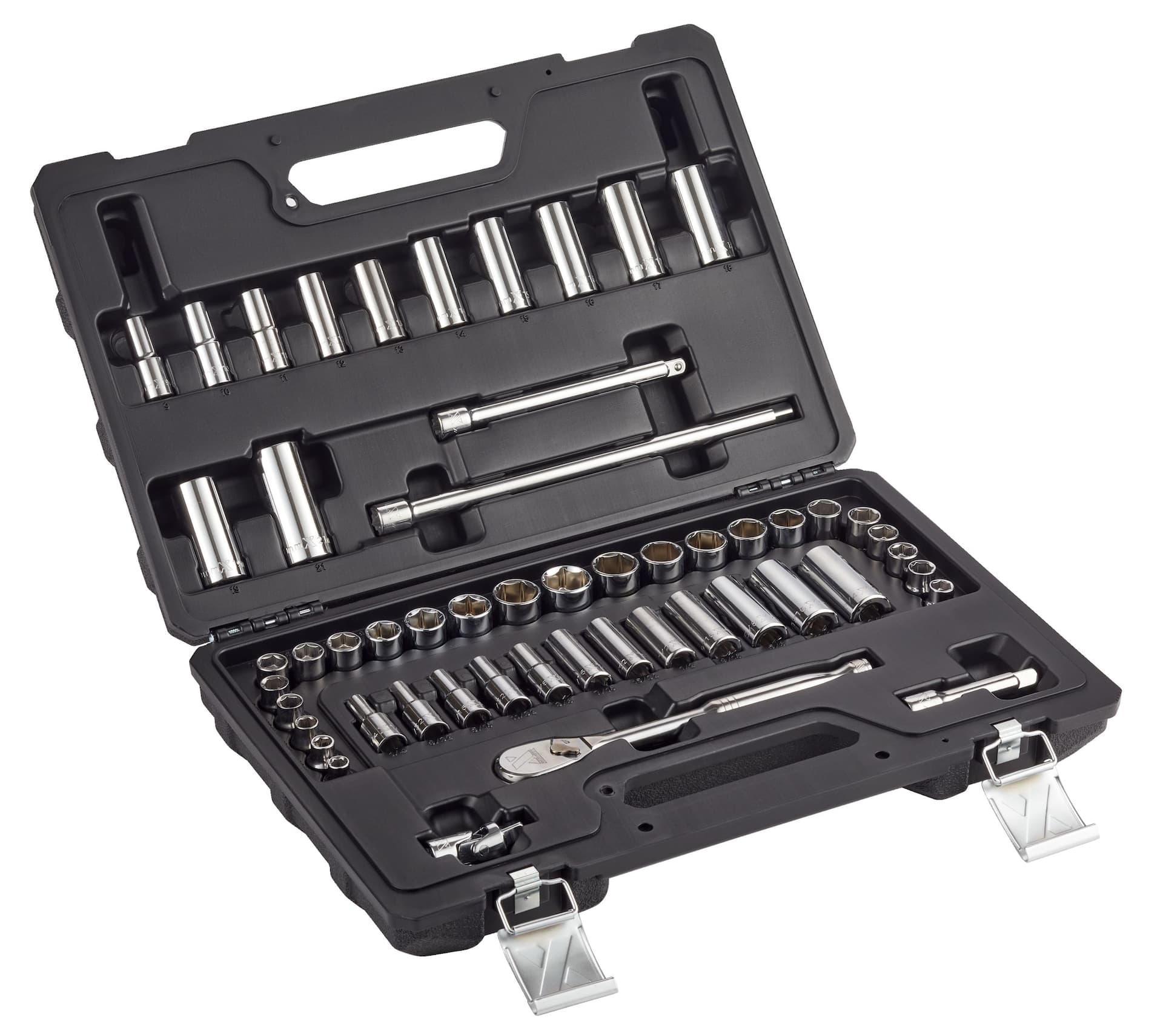 MAXIMUM 3/8-in Drive Professional Grade Socket Set, 53-pc, SAE/Metric, CRV, Nickel-Chrome Plating