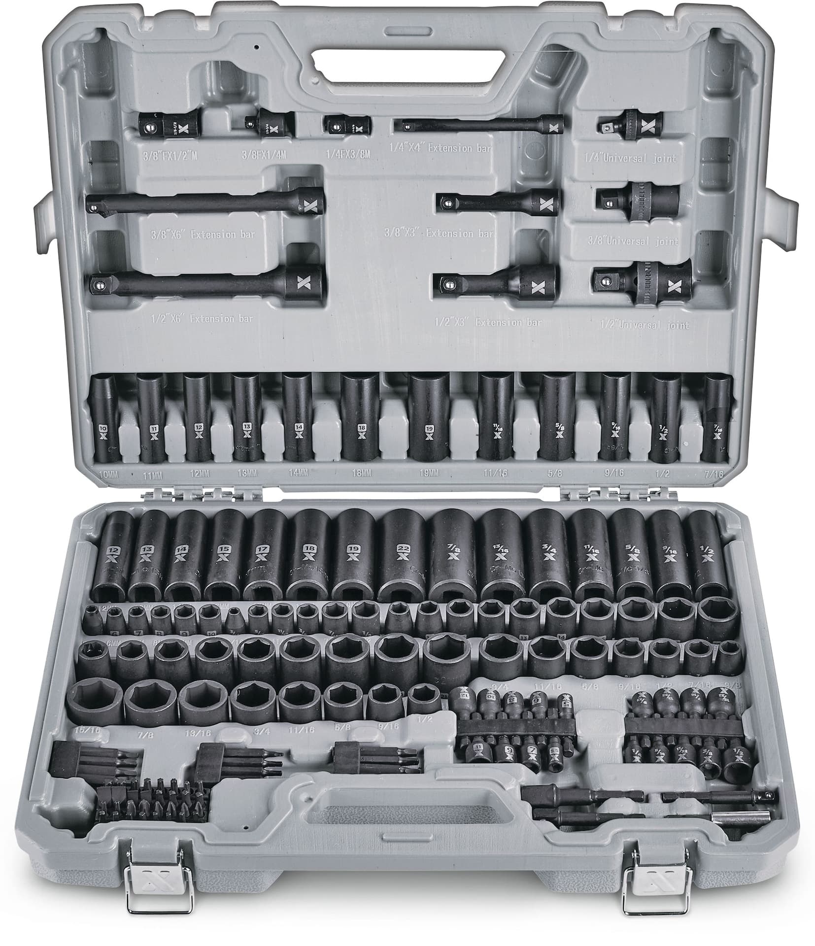MAXIMUM Professional Grade Impact Socket Set, 150-pc, SAE / Metric, CRMO