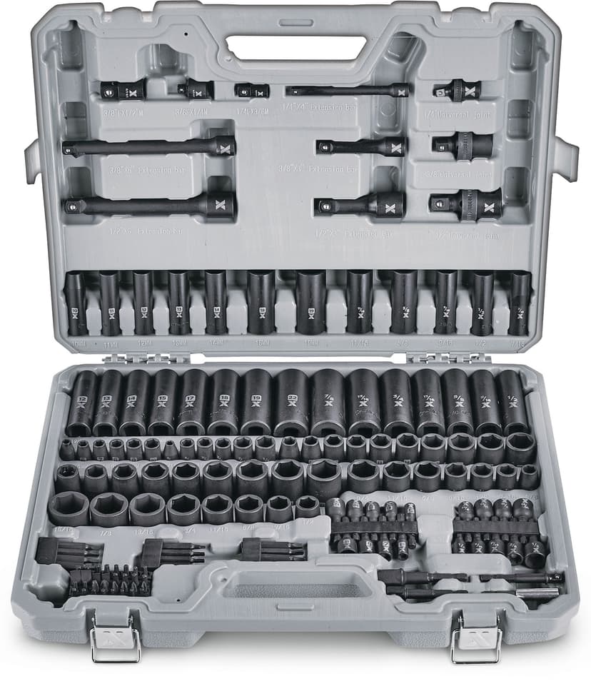 MAXIMUM Professional Grade Impact Socket Set, 150-pc, SAE / Metric, CRMO