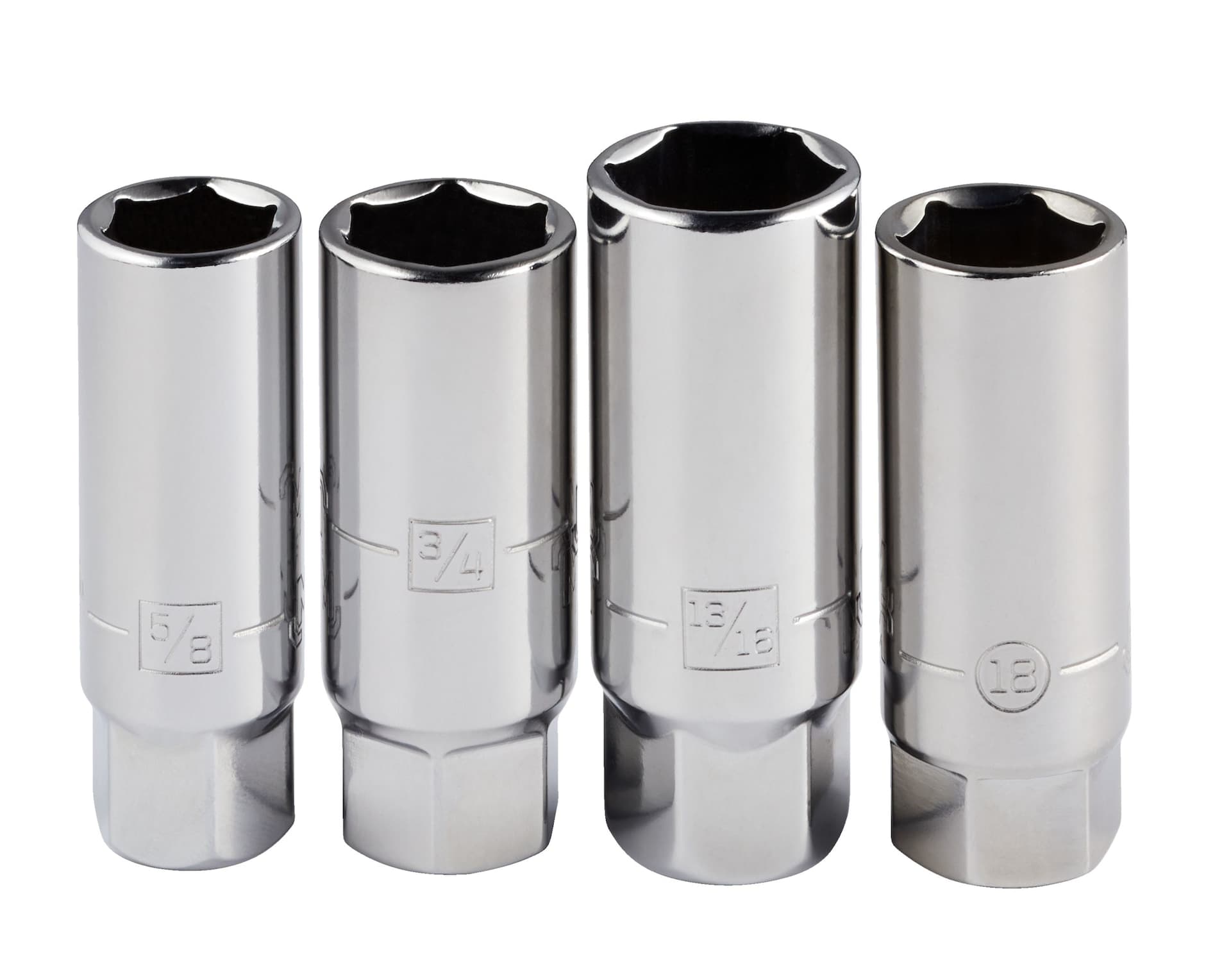 Mastercraft 3/8-in Drive, Spark Plug Socket Set, 4-pc CRV, Nickel-Chrome Plating