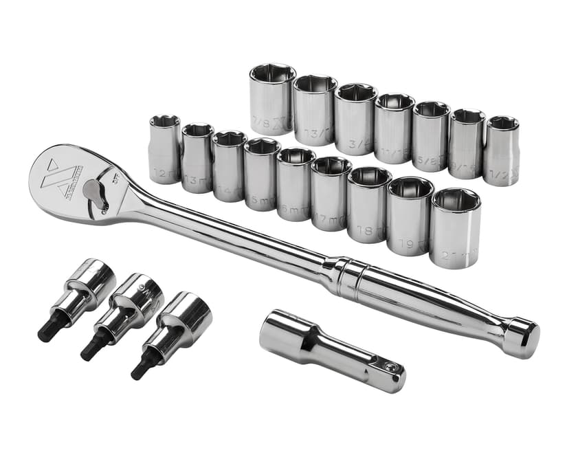 MAXIMUM 21 Piece 1/2" Drive Metric Socket Set