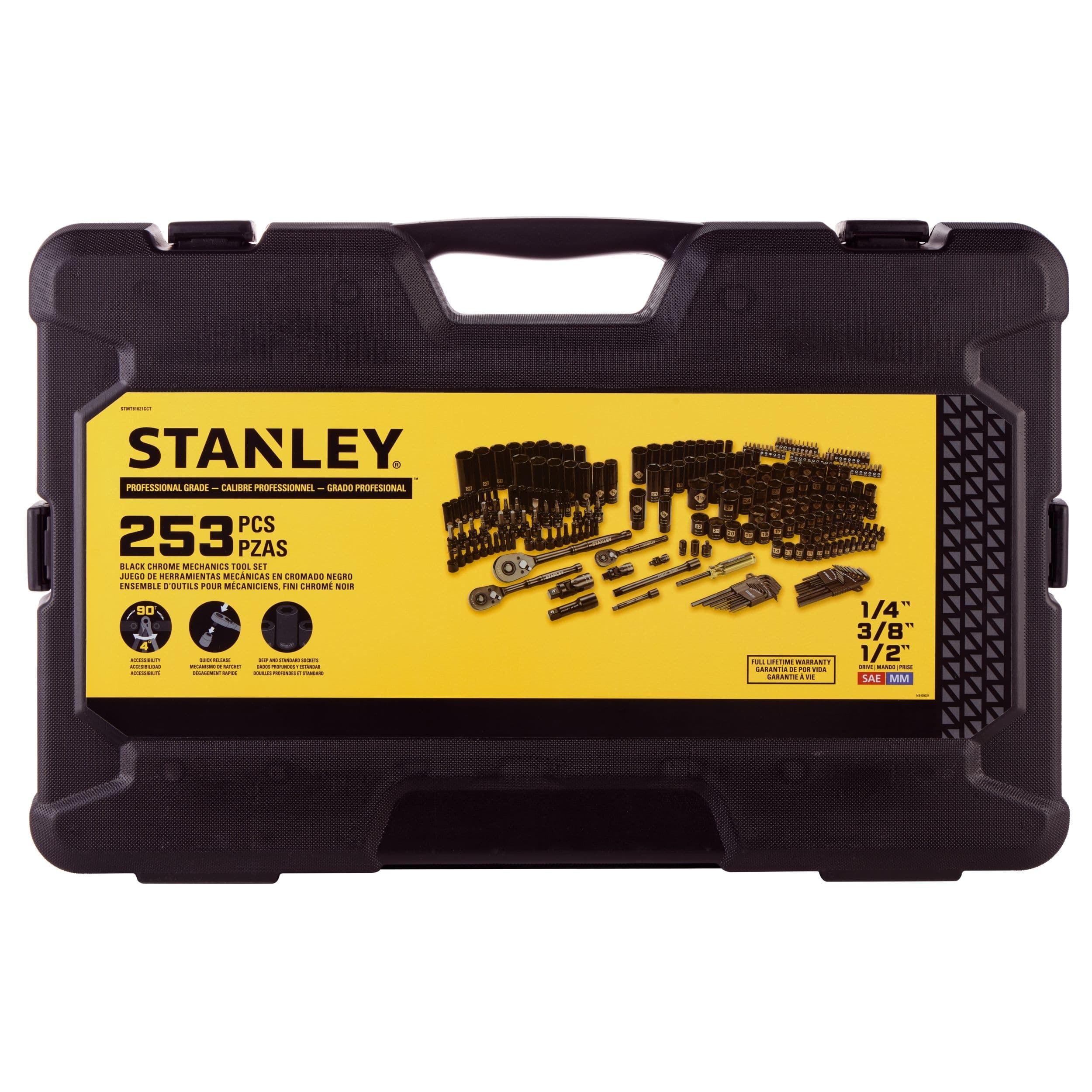 Stanley 253 Piece Black Chrome Socket Set