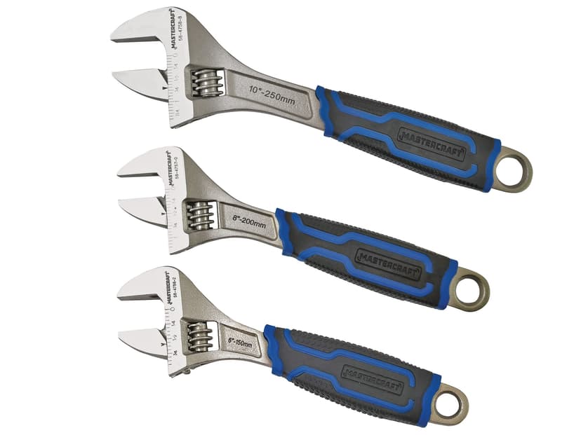 Mastercraft Adjustable Wrench Set, 3-pc, 6/8/10"