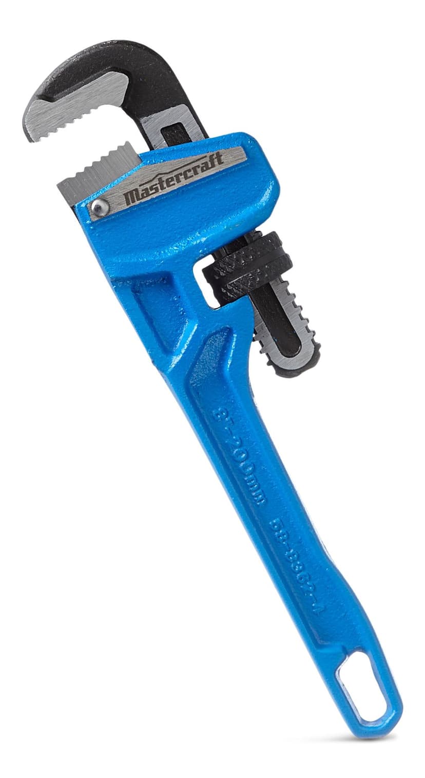 Mastercraft Cast Iron Pipe Wrench Set - Assorted Sizes with Non-Slip Adjusting Ring for Enhanced Torque