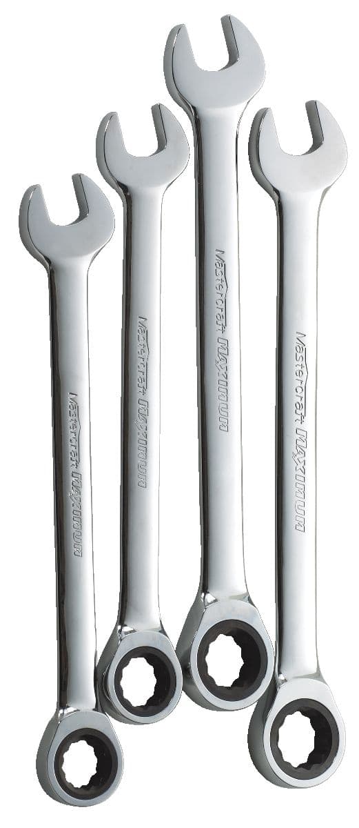 MAXIMUM Professional Grade Ratcheting Wrench Set, 4-pc, Assorted Sizes, SAE
