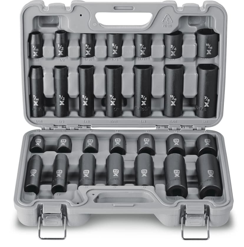MAXIMUM 1/2-in Drive Professional Grade Impact Socket Set, 32-pc, CRMO