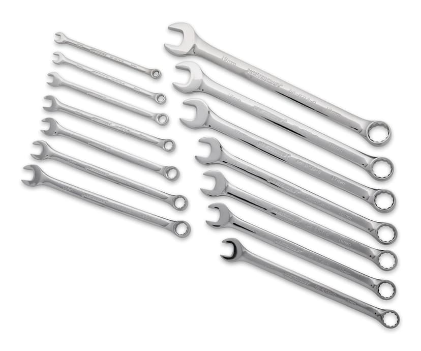 Mastercraft Combination Wrench Set, Metric, 14-pc