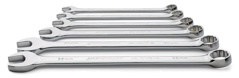 Mastercraft Jumbo Combination Wrench Set, Nickel-Chrome Plating, Metric, 6-pc