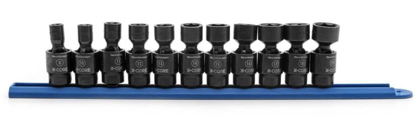 GearWrench 6-Point Standard Drive X-Core™ Pinless Universal Joint Impact Socket Set, Metric, 3/8-in, 11-pc