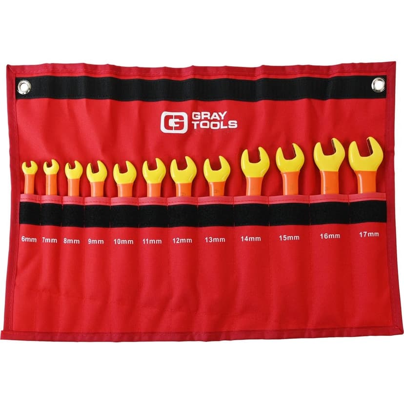 Gray Tools Wrench Set, Metric Open End 1000V, 12-pc