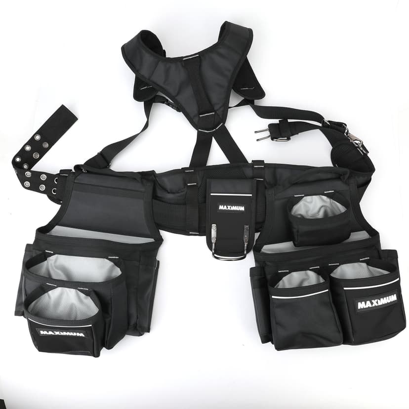 MAXIMUM General Contractor Tool Belt with Rig, 27-Pocket