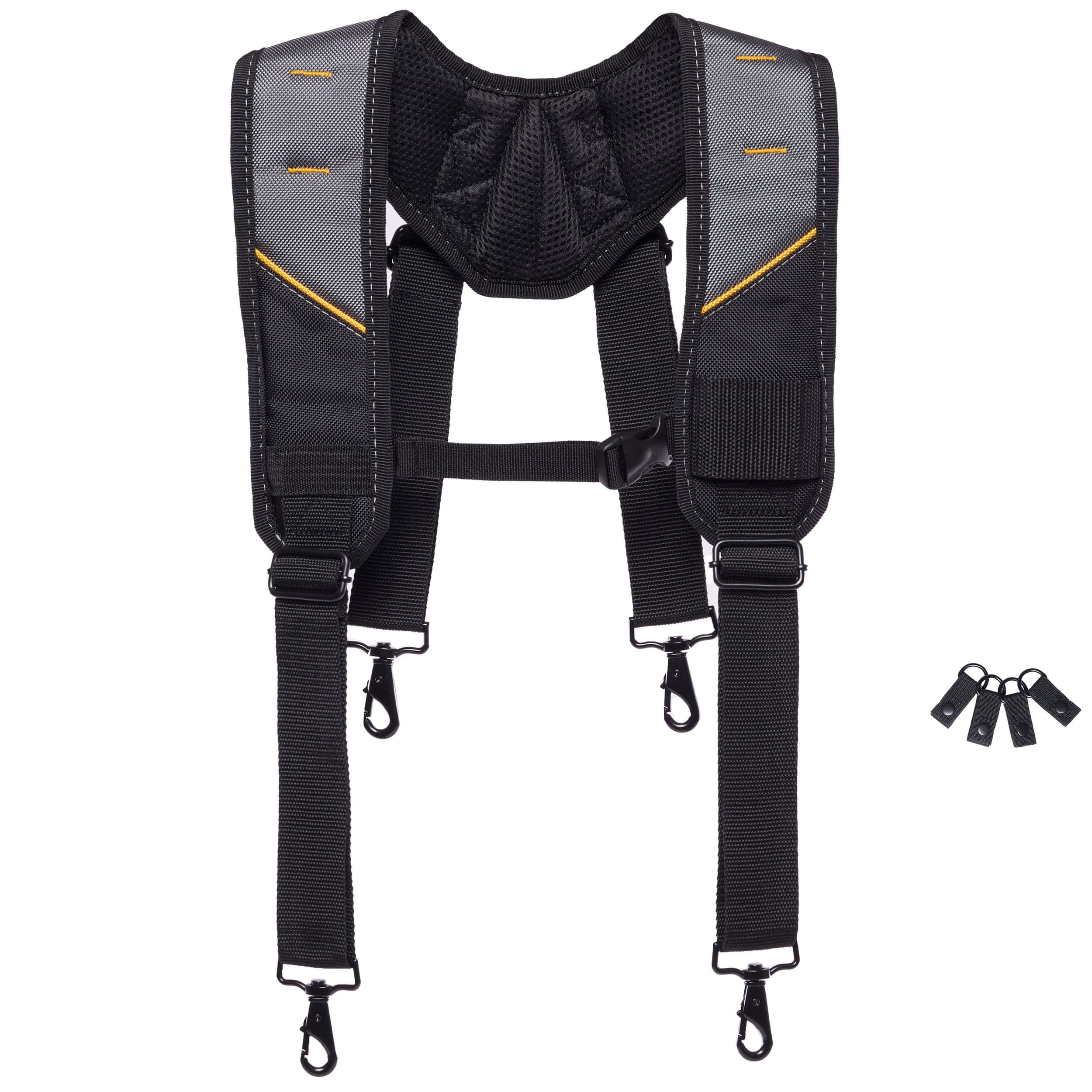 ToughBuilt ClipTech Pro Padded Tool Belt Suspenders with 4 Belt Loops, Black