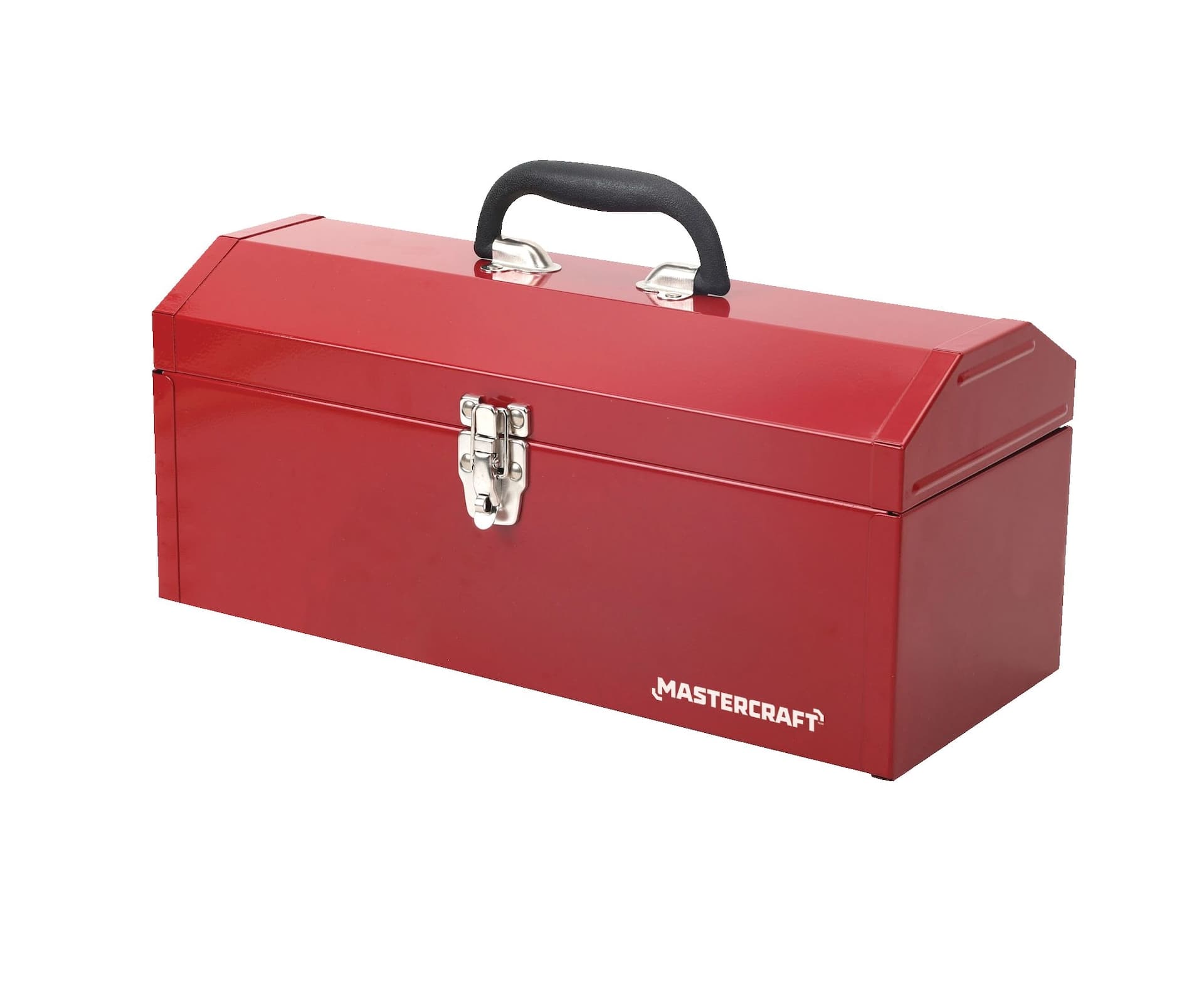 Mastercraft Portable Metal Hip Roof Tool Box w/ Removable Tray, Red, 17-in