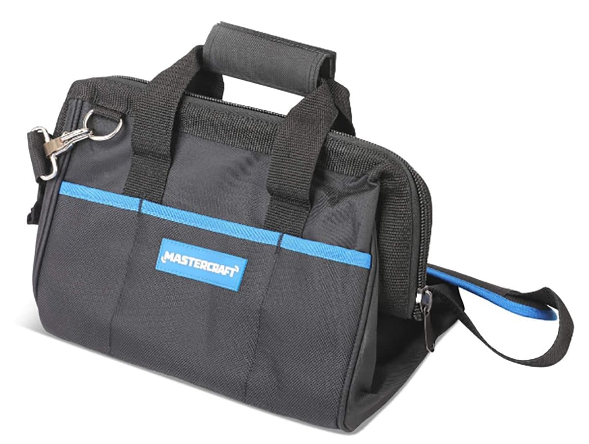 Mastercraft Zipped Tool Bag w/ Shoulder Strap, 12", 14 Pockets