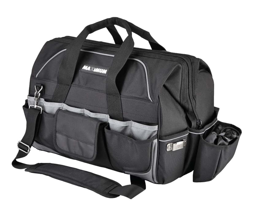 MAXIMUM Pro-Contractor Duffle Tool Bag w/ Shoulder Strap, 41 Pockets, 18-in