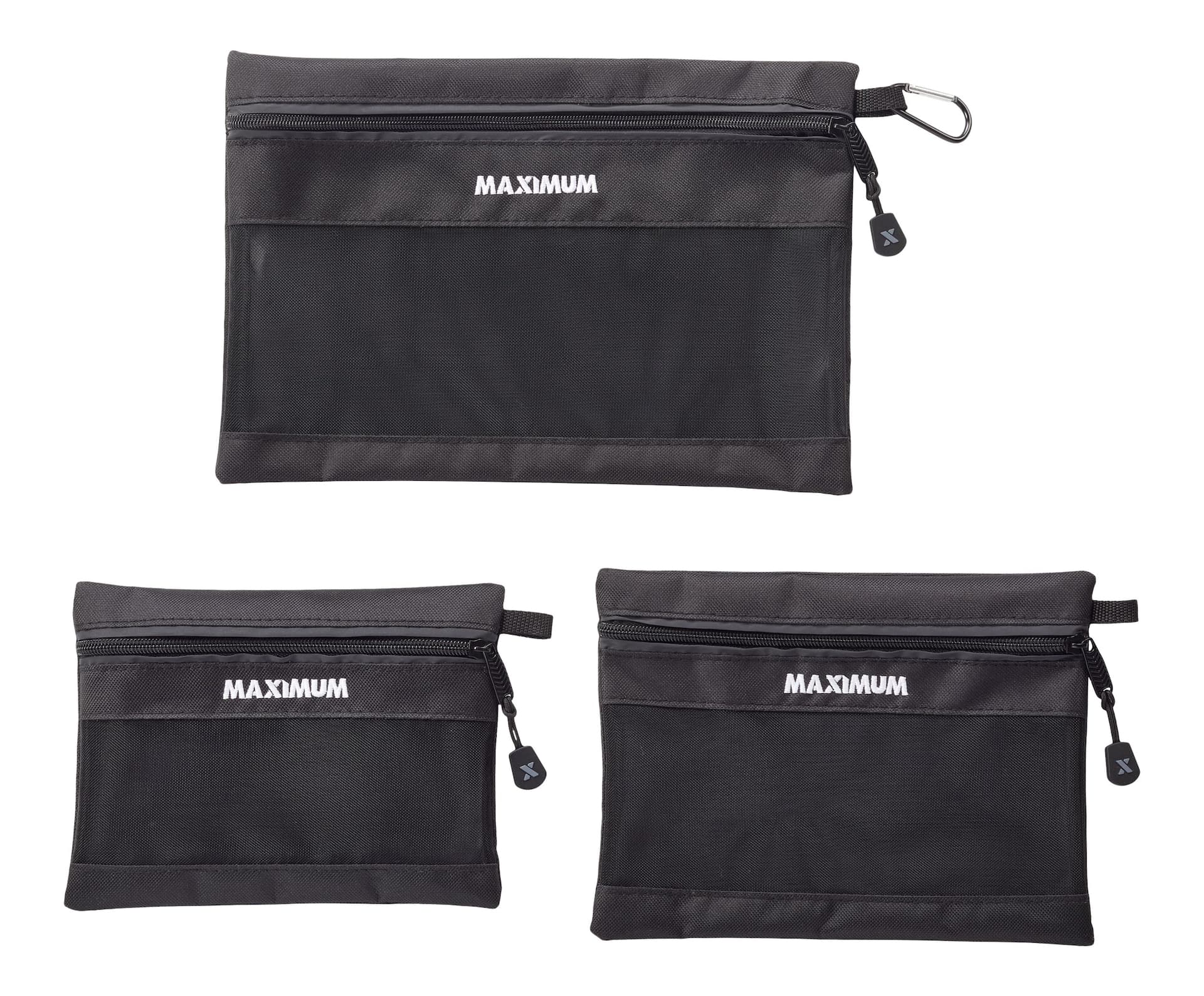 MAXIMUM Nylon Zipper Tool Pouch with High Visibility Trim, 3-pk