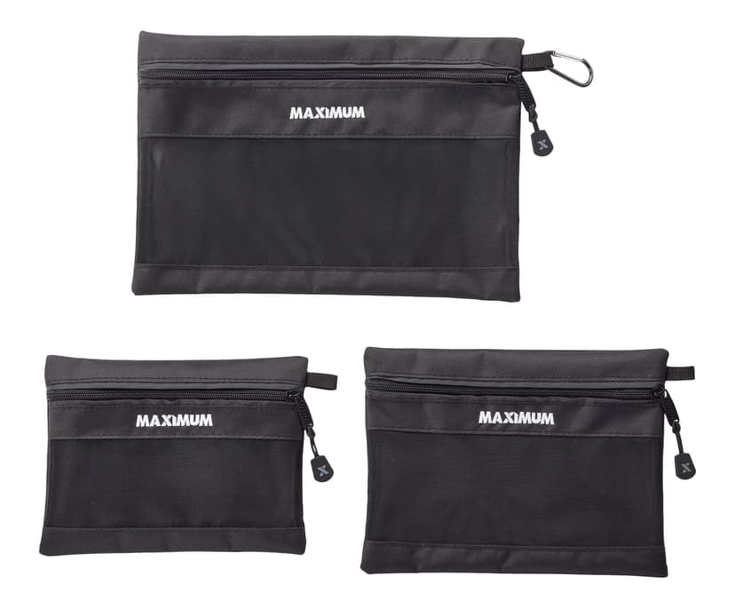 MAXIMUM Nylon Zipper Tool Pouch with High Visibility Trim, 3-pk