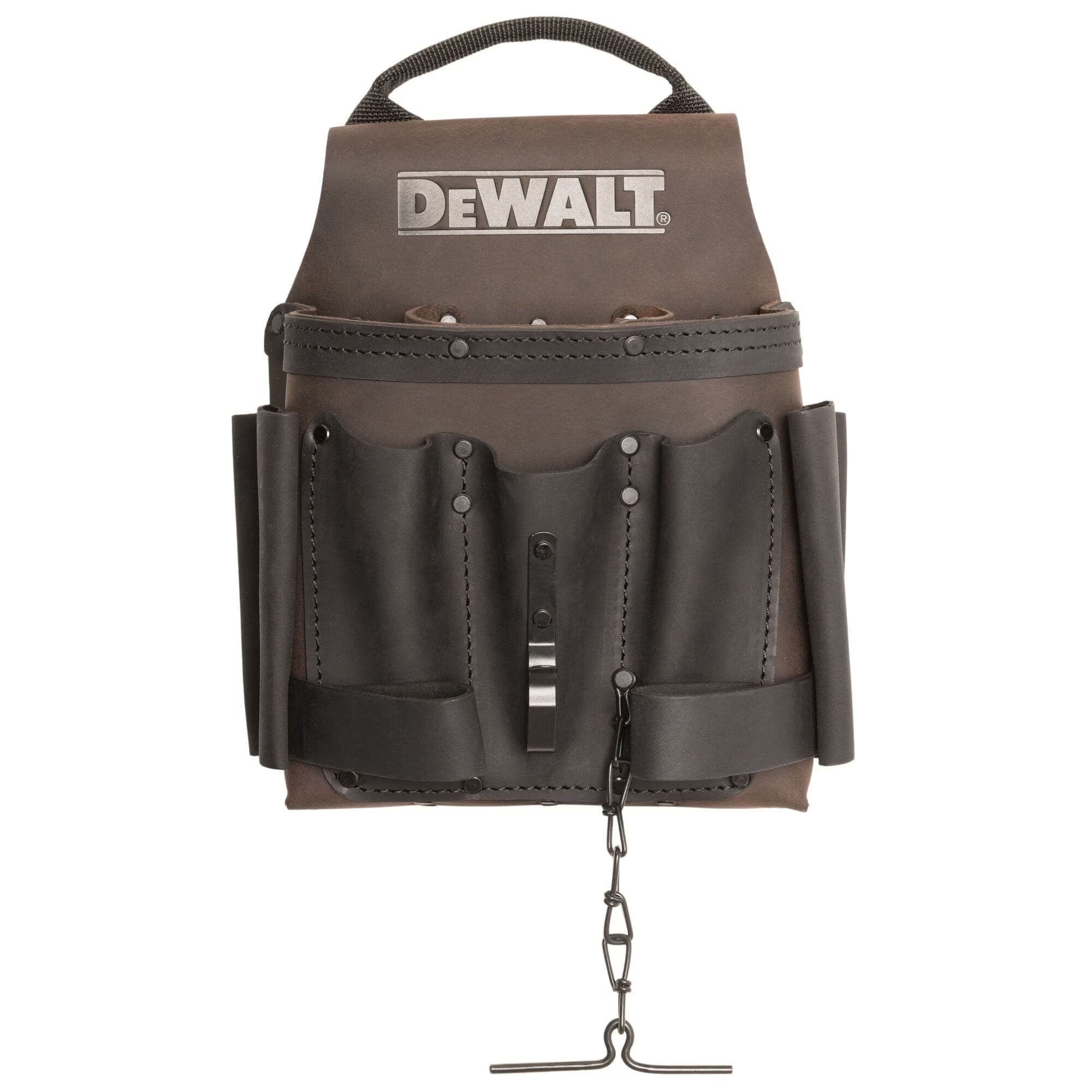 DEWALT Electrician Leather Tool Pouch, Stain-resistant, 8 Pockets