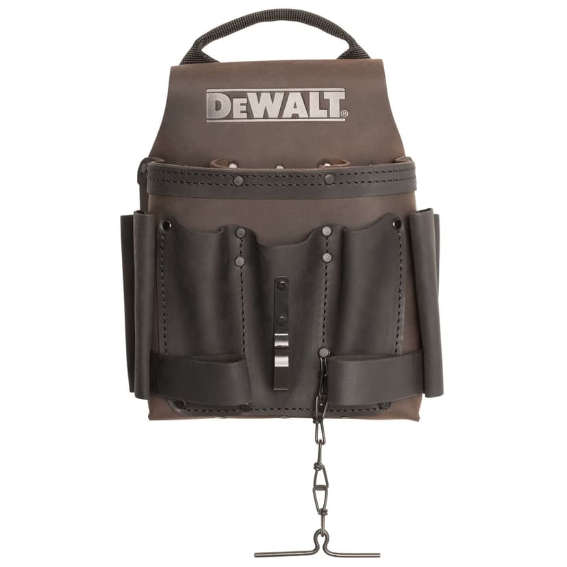 DEWALT Electrician Leather Tool Pouch, Stain-resistant, 8 Pockets