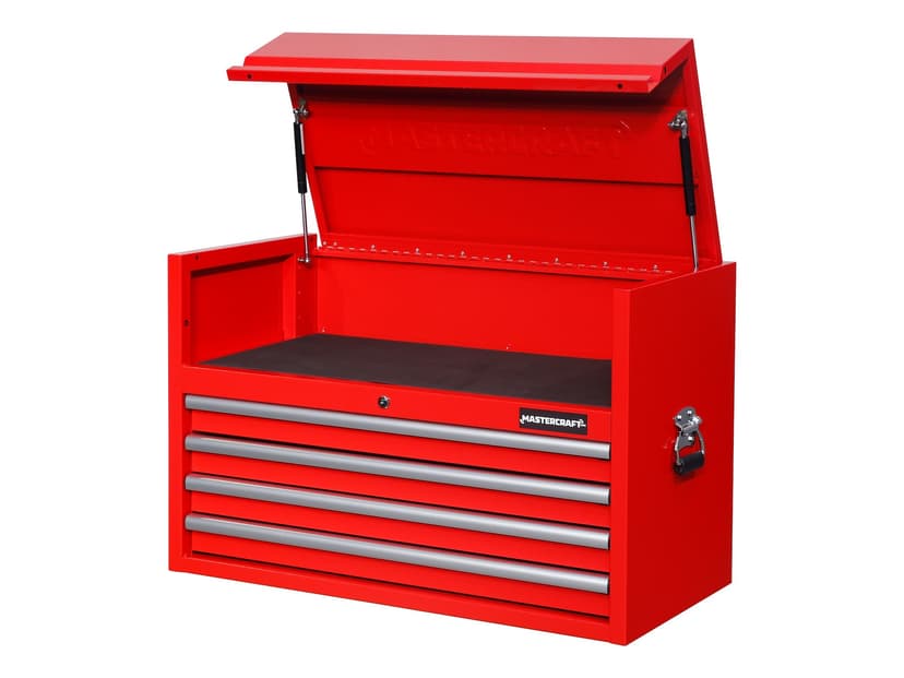 Mastercraft Powder-Coated Steel Tool Storage Chest with Drawer Liners, Red, 36-in