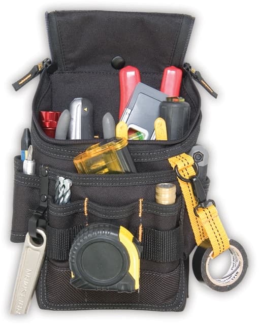 Kuny's Fabric Ziptop Tool Pouch/Utility Pouch, Multi-pocket, Black