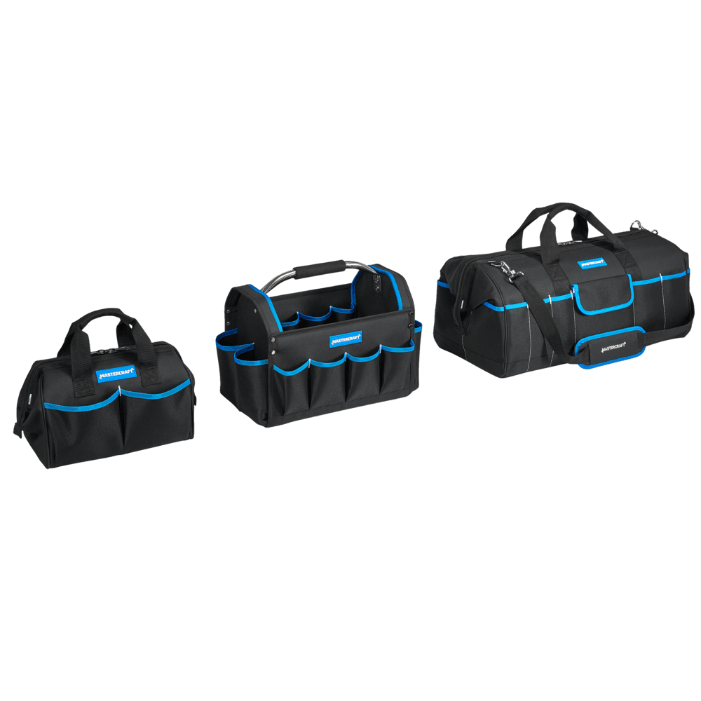 Mastercraft 3-Piece Tool Bag Combo, 12-in, 15-in, 24-in, 3-pc