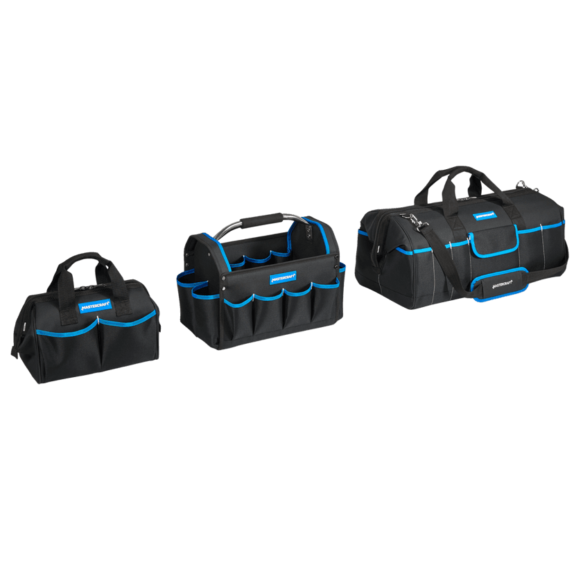 Mastercraft 3-Piece Tool Bag Combo, 12-in, 15-in, 24-in, 3-pc