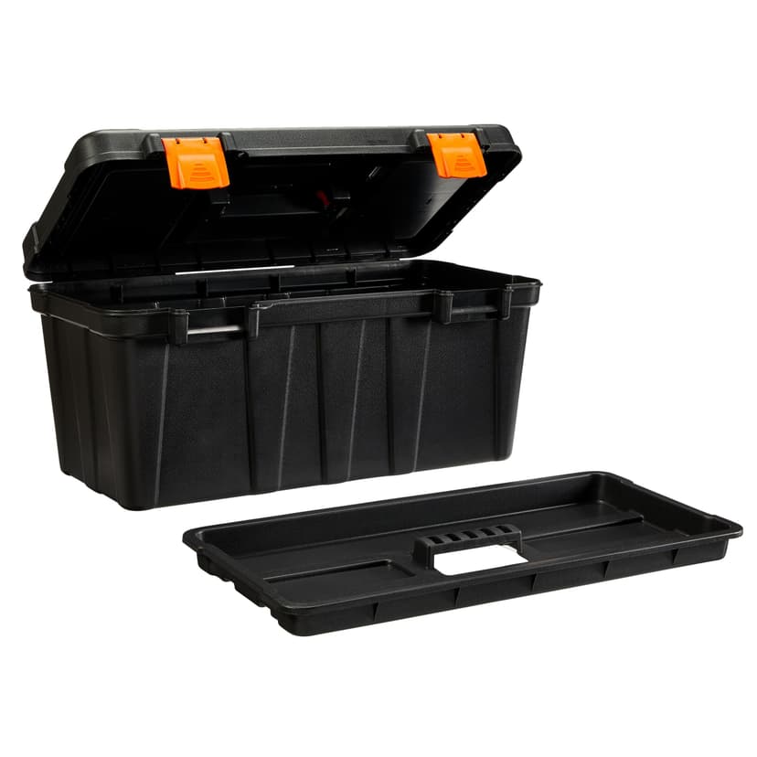 Certified Portable Plastic Tool Box w/ Removable Tray, 20-in