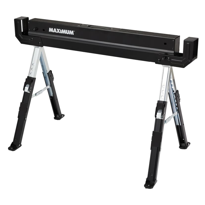 MAXIMUM Professional Grade Steel Adjustable Height Sawhorse, 1300-lb Capacity, 43-in L x 24-32-in H
