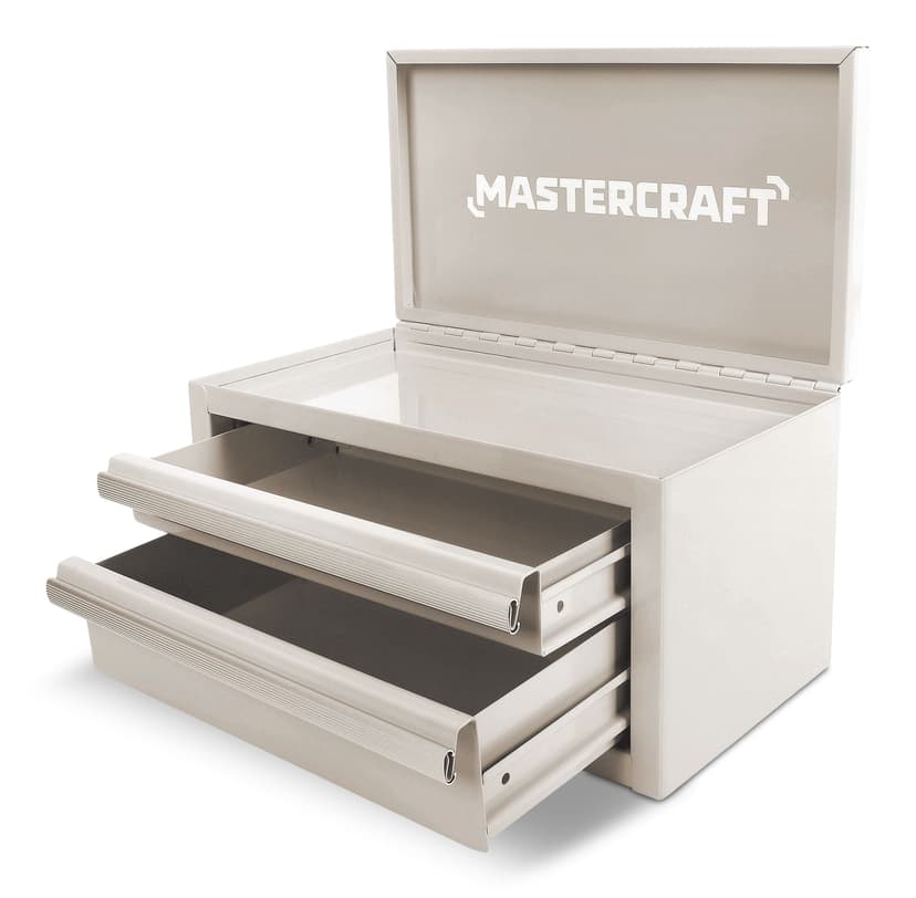 Mastercraft Mini Toolbox with 2 Drawers, Off-White