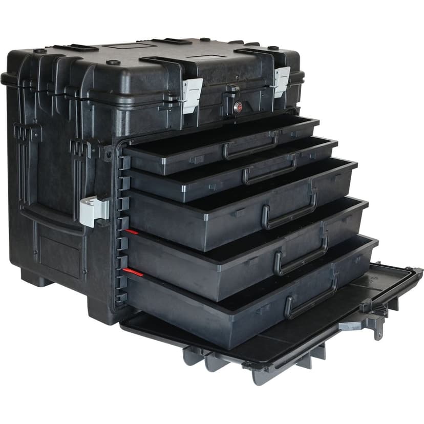Gray Tools Heavy-Duty Mobile Tool Chest, 2 Small & 3 Medium Drawers, Black