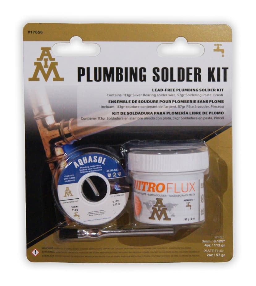 AIM Lead-Free Silver-Bearing Plumbing Soldering Kit, 57-g, 3-Pc