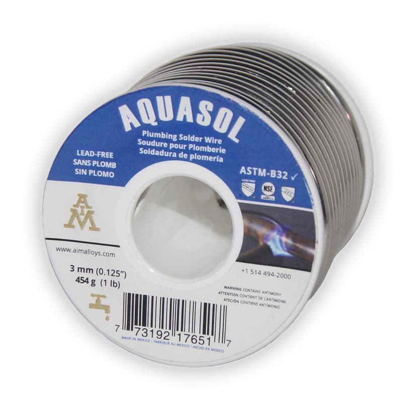 AIM Aquasol Lead-Free Premium Silver Bearing Plumbing Solder Wire, 454-g