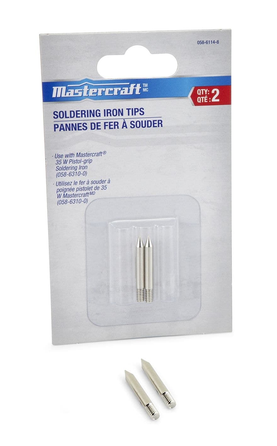 Mastercraft Replacement Soldering Iron Tips for 35W Soldering Iron, 34 x 4-mm, 2-pk