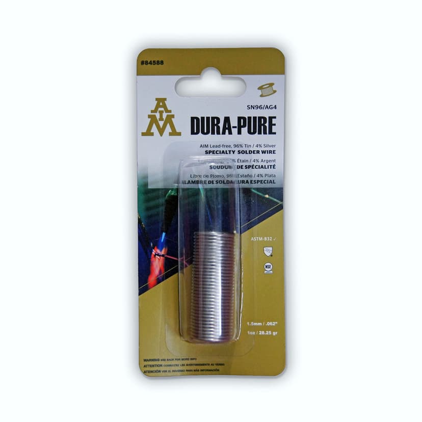 AIM 96/4 Dura-Pure Lead-Free Solder Wire, 1.5-mm, 28.25-g