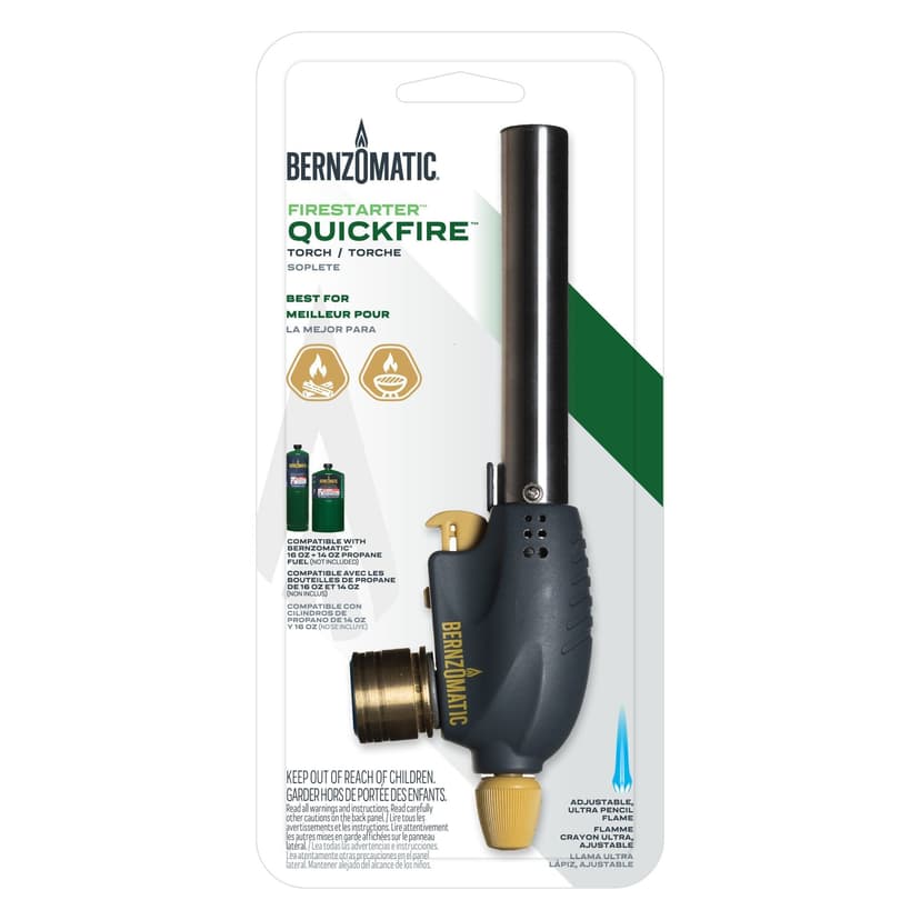 BernzOmatic Quickfire Torch Head with Stainless Steel Burn Tube