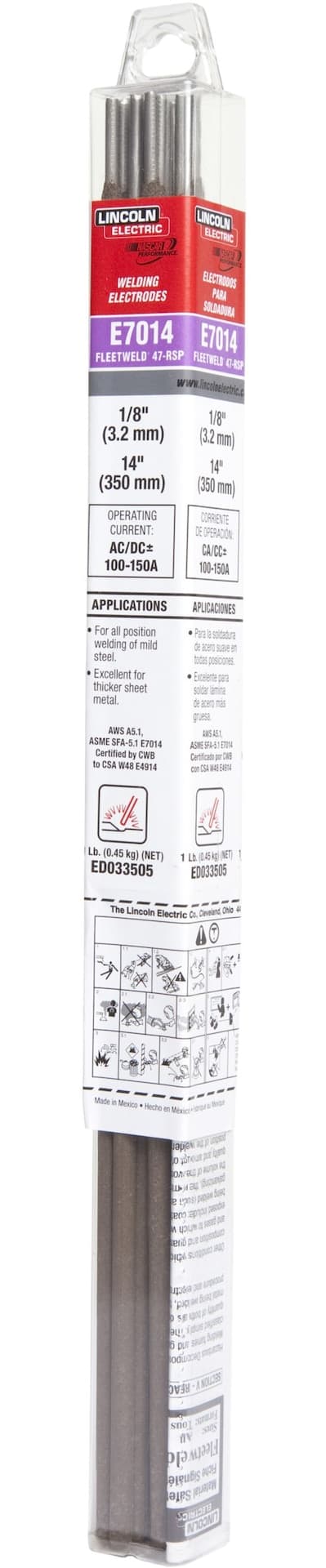 Lincoln Electric E7014 Welding Rod, 1/8-in