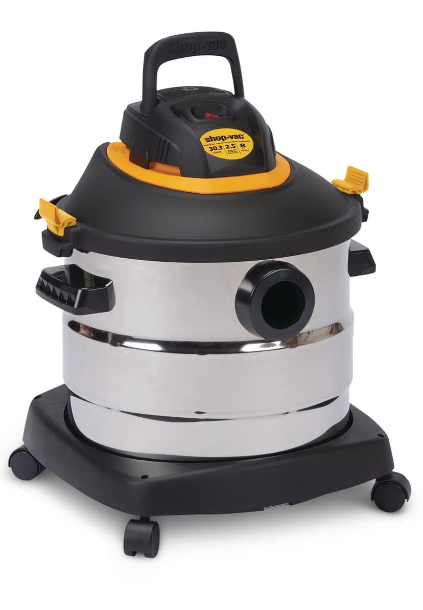 Shop-Vac® 2031848 2.5 Peak HP Stainless Steel Wet/Dry Shop Vacuum with Hose and Accessories, 30-L