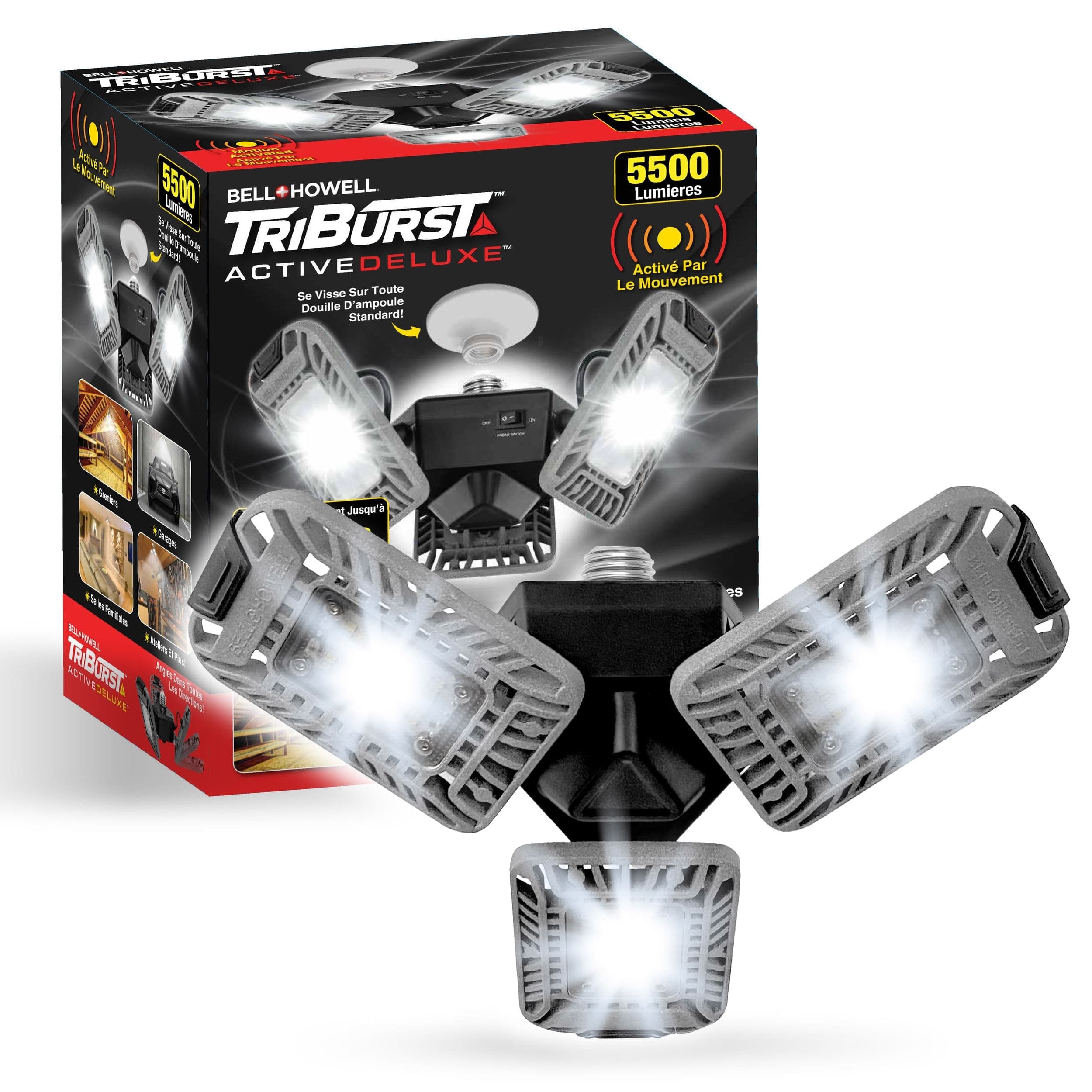 As Seen On TV Bell & Howell Triburst 5500 Lumen Motion Sensor Light